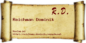 Reichman Dominik névjegykártya